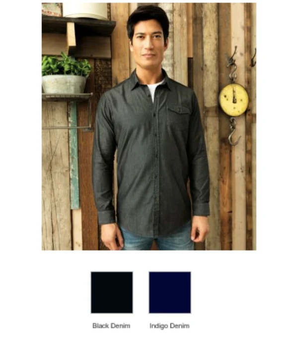 Premier PR222 Jeans Stitch Denim Shirt